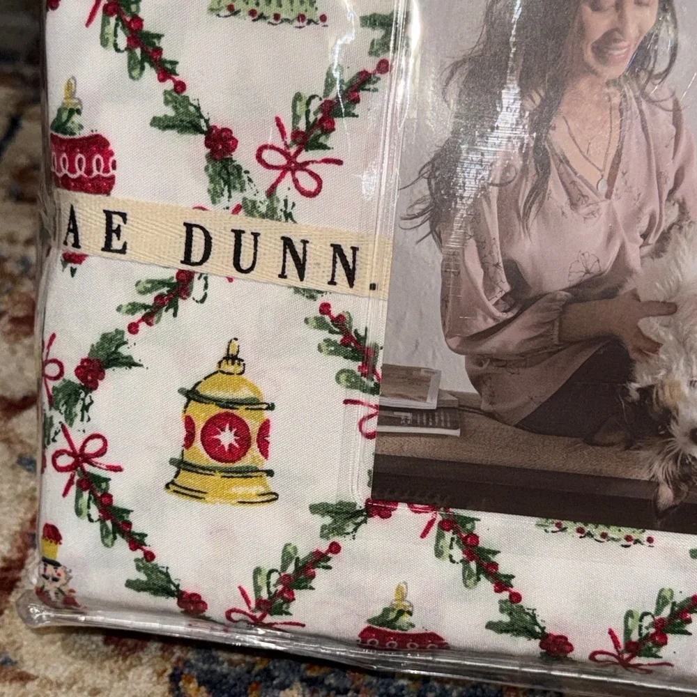 NWT Rae Dunn Christmas Holiday Full Size Sheet Set - Red/Green Ornaments - Picture 5 of 7